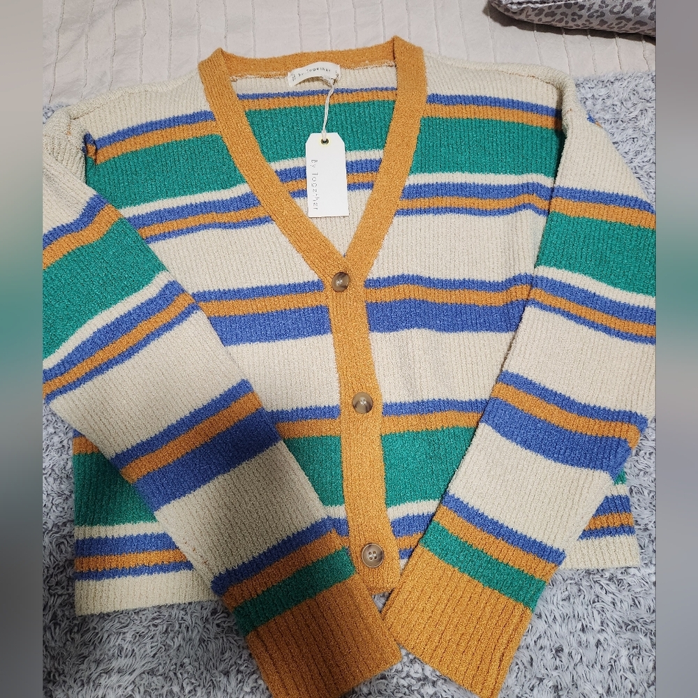 By Together Multicolor Striped Cardigan